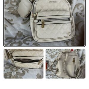 Elegant Cream MINI Quilted Backpack Montana West